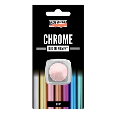 Rub-on pigmentový prášek, barevný-chromový efekt, 0,5 g, rubín