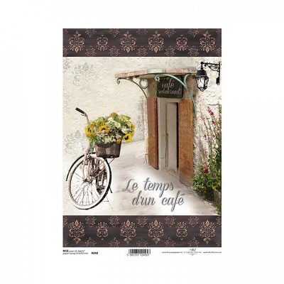 Rýžový papír na decoupage, A4, café resto