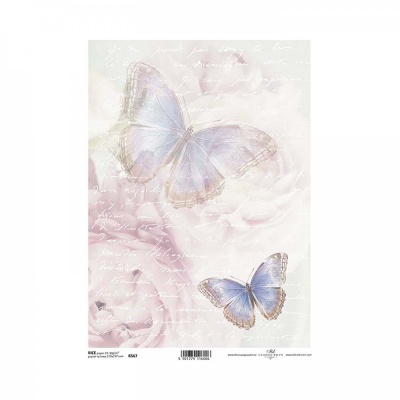 Rýžový papír na decoupage, A4, motýli