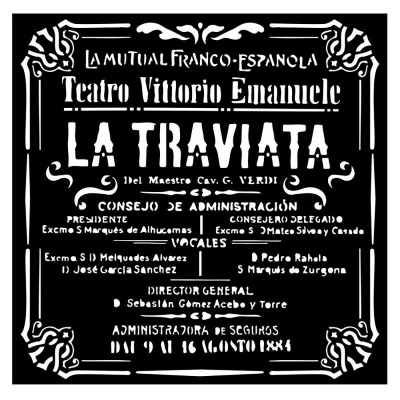 Šablona, Stamperia, 18 x 18 cm, Desire La Traviata