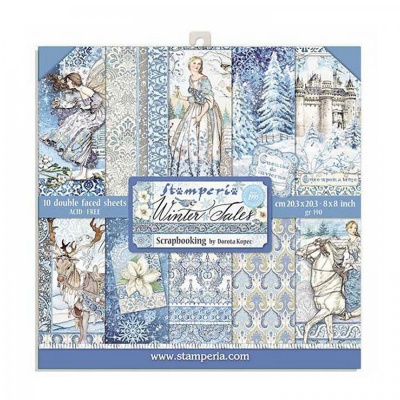 Sada papírů 20,3 x 20,3 cm, 10 ks, Winter Tales