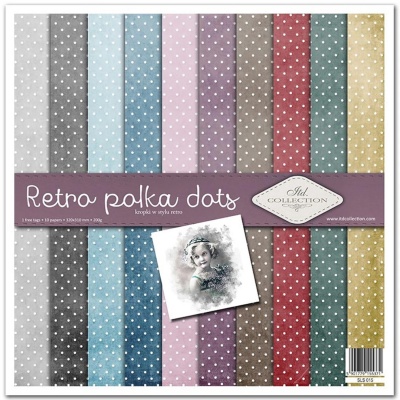 Sada papírů 31 x 32 cm, 11 ks, Retro Polka Dots