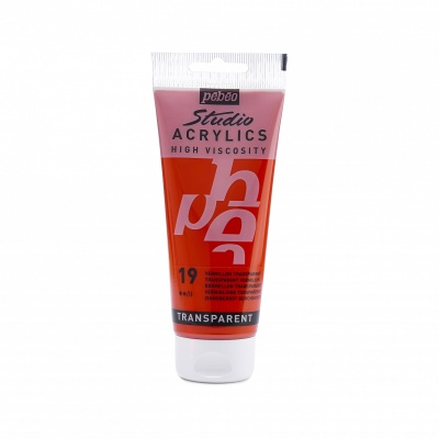 Studio Acrylics 100 ml, 19 Transparent rumělka