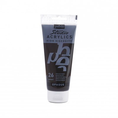 Studio Acrylics 100 ml, 26 Mars black