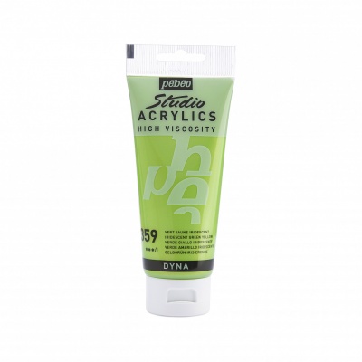 Studio Acrylics 100 ml, 359 iridescence. Green yellow