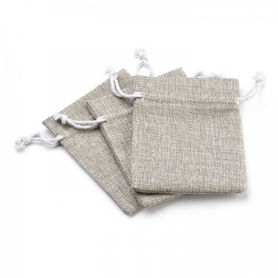 Textilní bavlněné kapsa, šedé, 13,5 x 9,5 cm