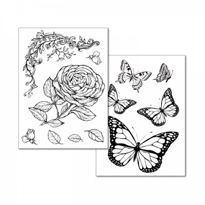 Transferový papír, A4, 2ks, Roses and Butterfly