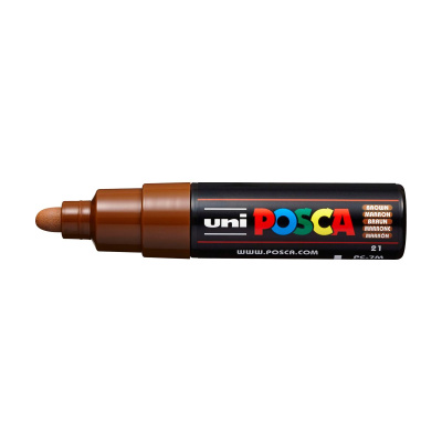 Popisovač Uni Posca PC-7M, 4,5-5,5 mm, hnědý 