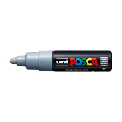 Popisovač Uni Posca PC-7M, 4,5-5,5 mm, šedý 