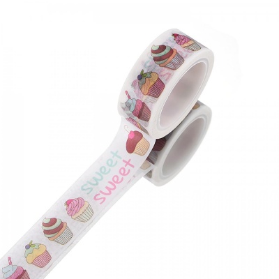 Washi páska, muffinky 15 mm, 5 m na rolce