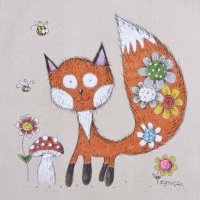 Malování fixami na textil - Liškovská tašticka:)