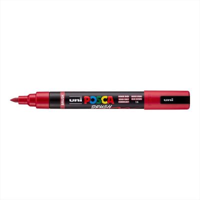 Popisovač UNI POSCA se štětcovým hrotem 1 - 4 mm, tmavěčervený