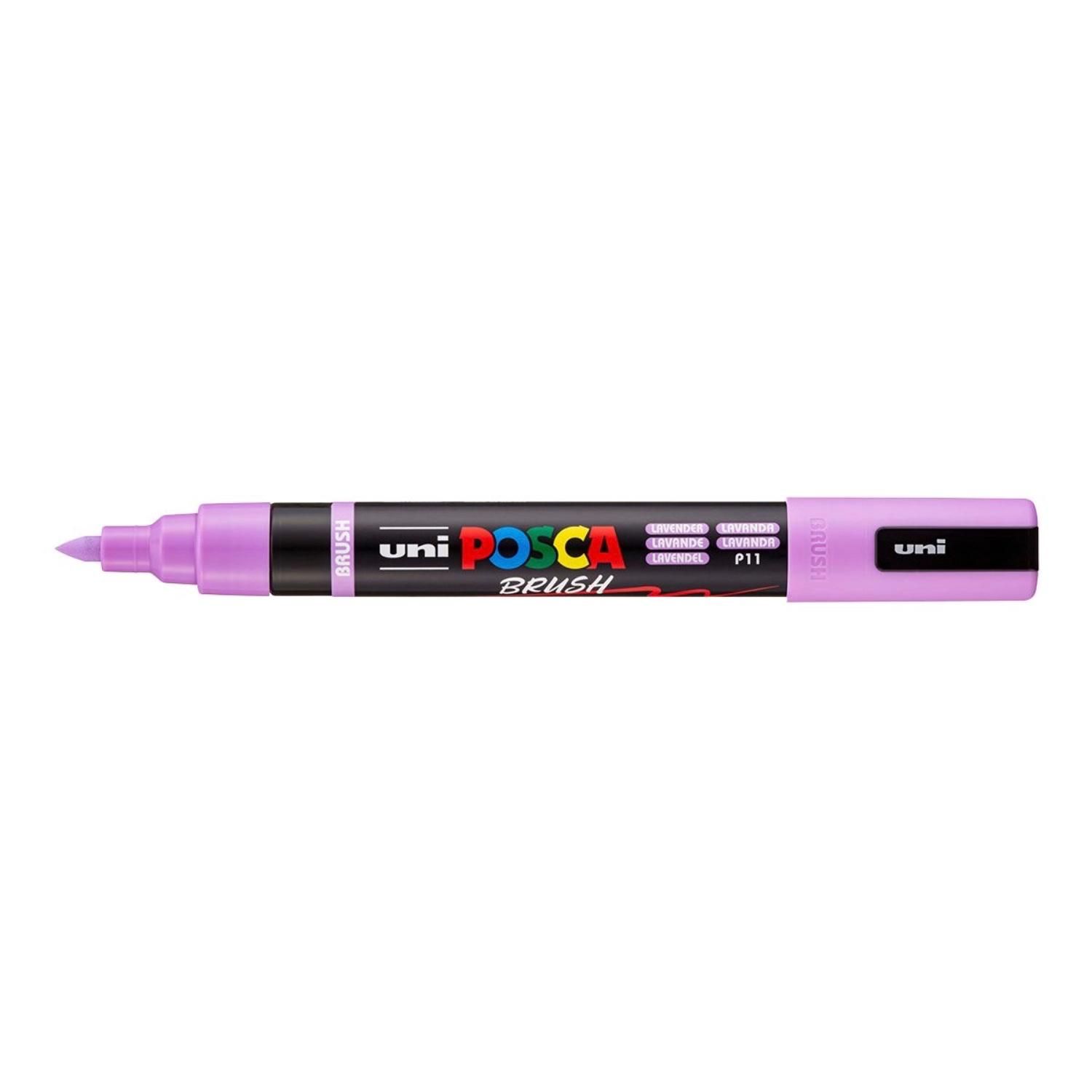 Popisovač UNI POSCA se štětcovým hrotem 1 - 4 mm, levandulový
