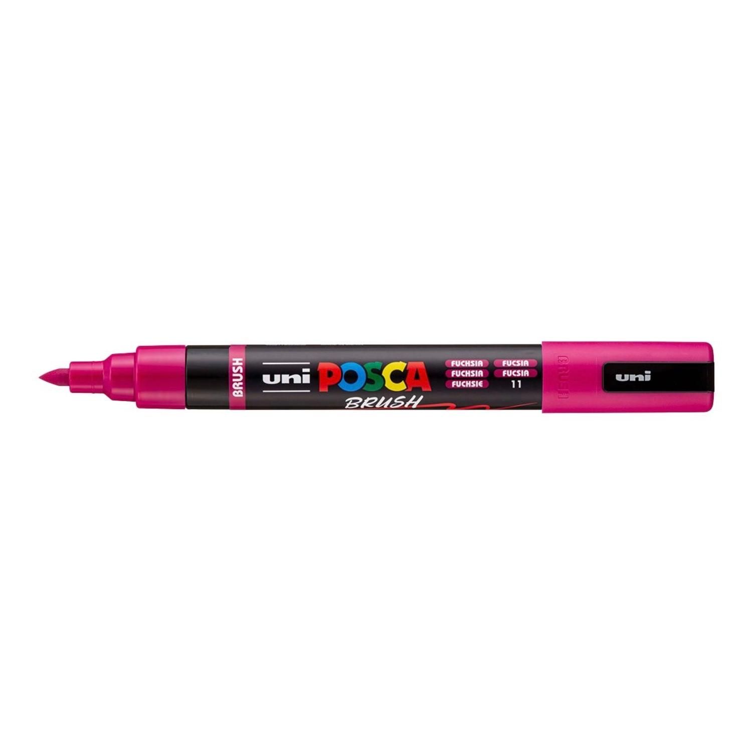 Popisovač UNI POSCA se štětcovým hrotem 1 - 4 mm, fuchsiový
