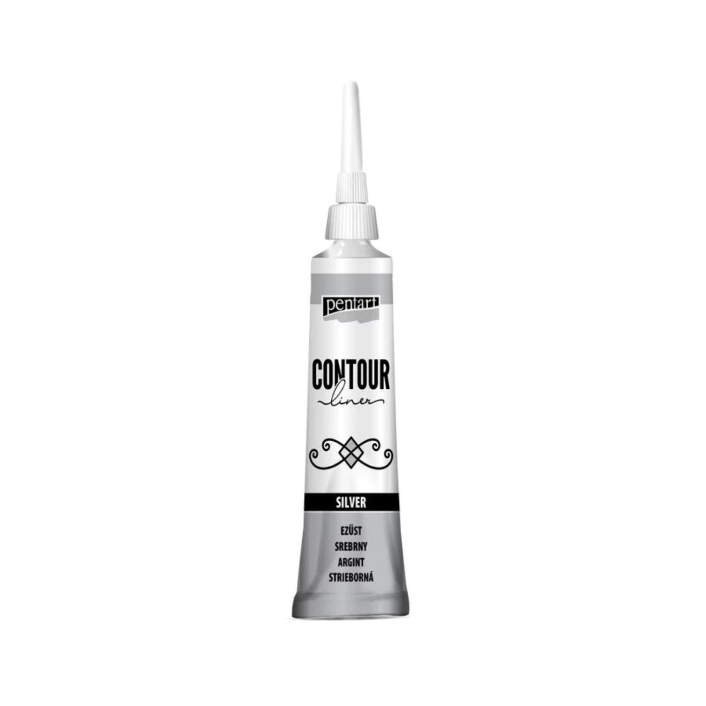 Univerzální konturovací barva 20 ml metalická stříbrná