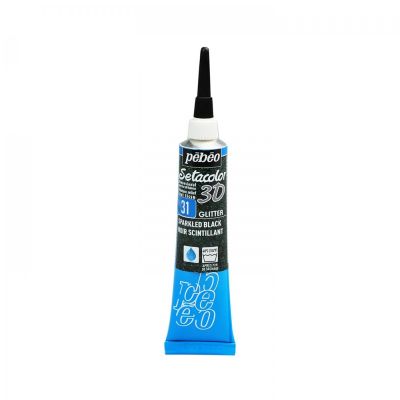 Setacolor 3D 20 ml, glitter, 031 Sparkling black