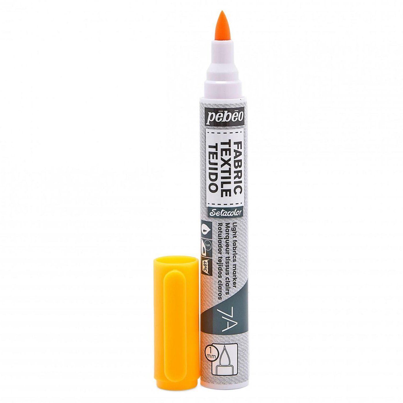 Textilní popisovač na světlý textil 7A Flourescent Orange, 1 mm štětcový hrot