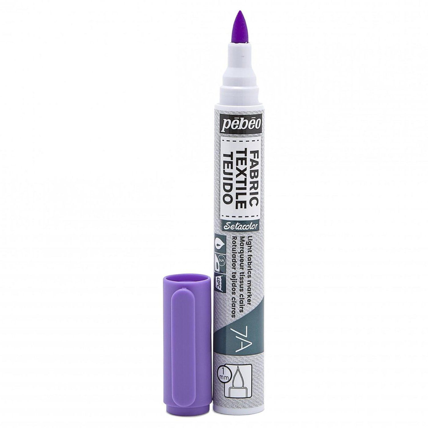 Textilní popisovač na světlý textil 7A Flourescent Violet, 1mm štětcový hrot