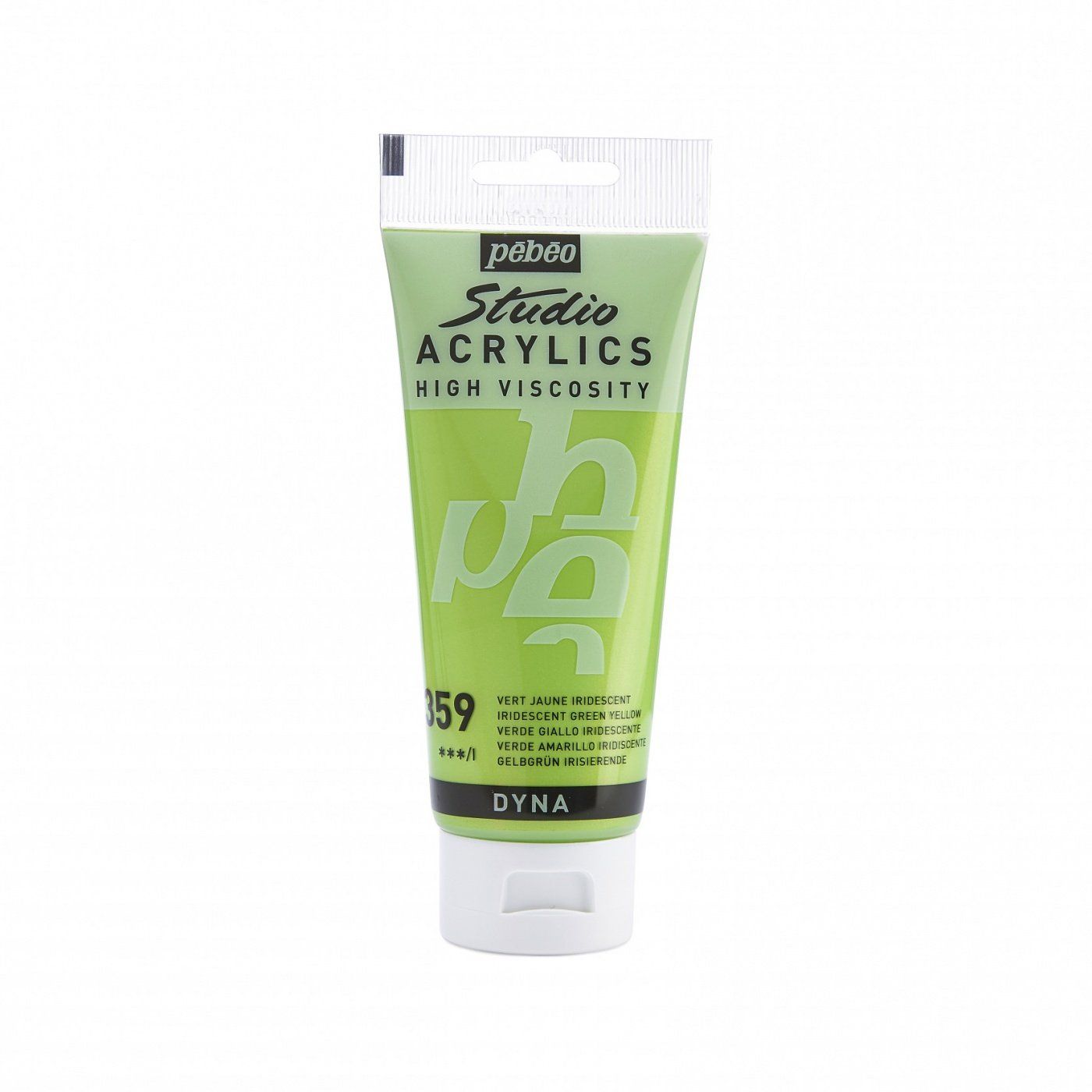 Studio Acrylics 100 ml, 359 iridescence. Green yellow
