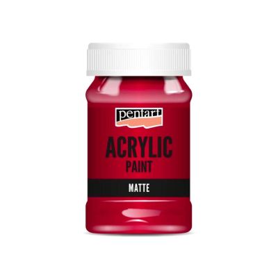 Akrylová barva matná 100 ml, karmínová červená
