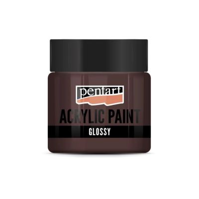 Akrylová barva lesklá 50 ml, tmavohnědá