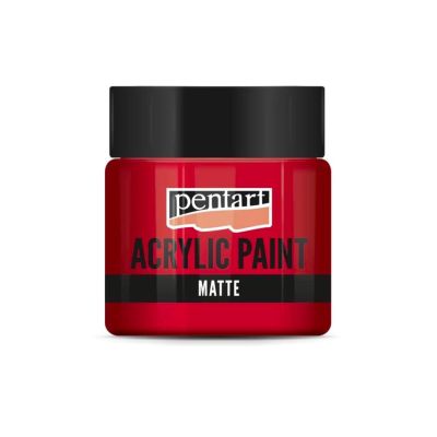 Akrylová barva matná 50 ml, růžová červená