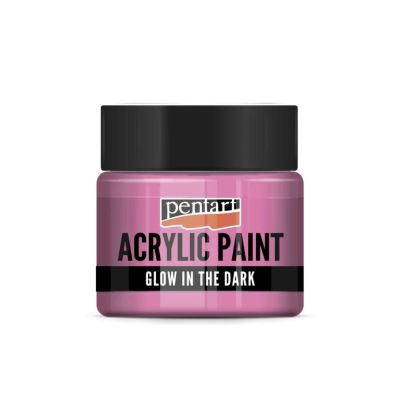 Akrylová barva 30 ml, svítí ve tmě, růžová