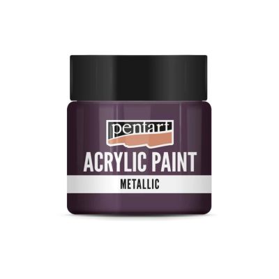 Akrylová barva 50 ml, metalická baklažánová