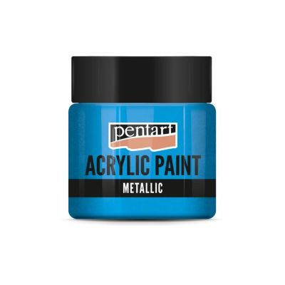 Akrylová barva 50 ml, metalická třpytivá modrá
