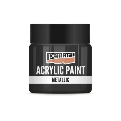 Akrylová barva 50 ml, metalická třpytivá stříbrná