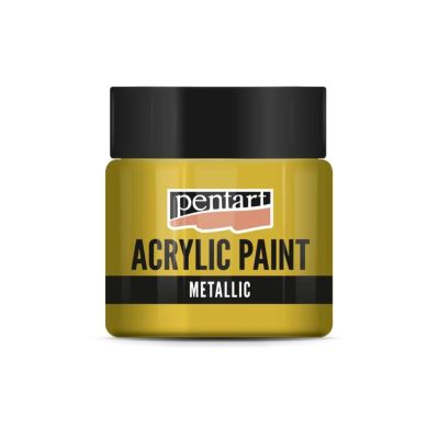 Akrylová barva 50 ml, metalická třpytivá zlatá
