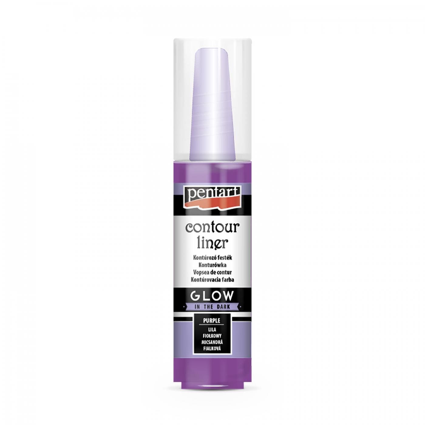 Univerzální konturovací barva 20 ml, svítí ve tmě, fialová