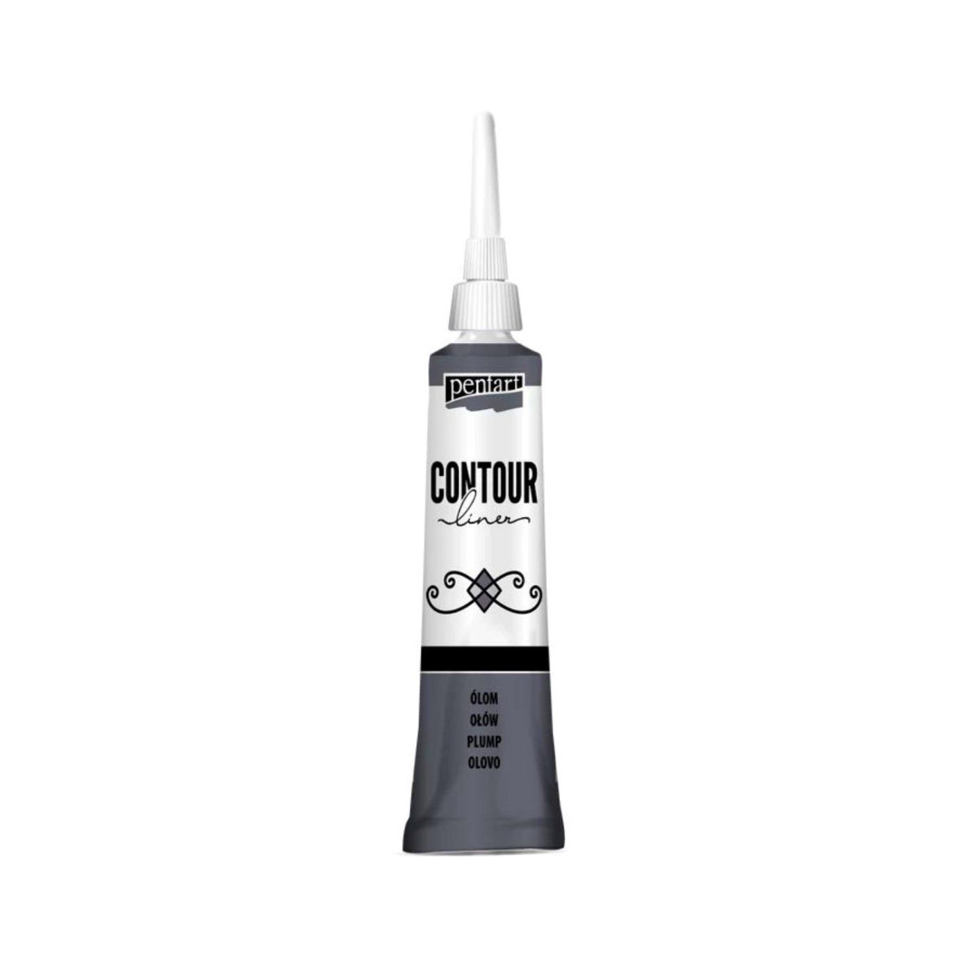 Univerzální konturovací barva 20 ml metalické olovo