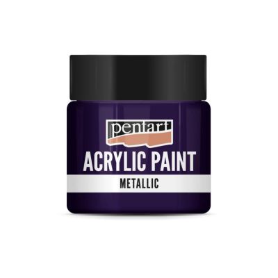 Akrylová barva 50 ml, metalická stříbrná. fialová