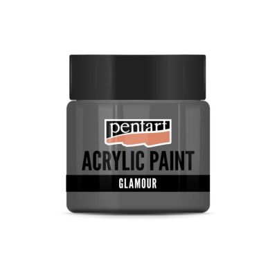 Akrylová barva, glamour, 50 ml, černo-stříbrná