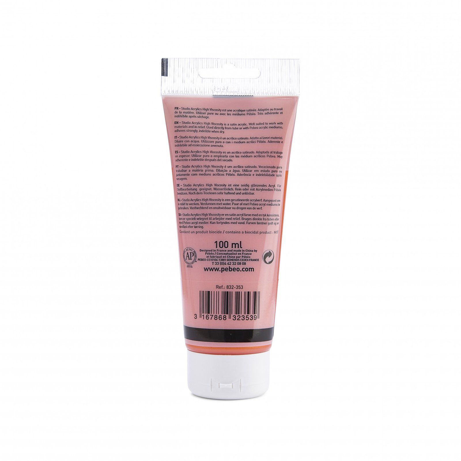 Studio Acrylics 100 ml, 353 iridescence. orange yellow