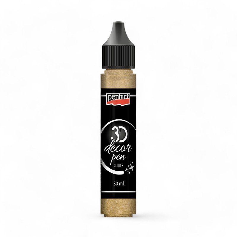 Dekorační 3D pero, 30 ml, Glitrové zlatá