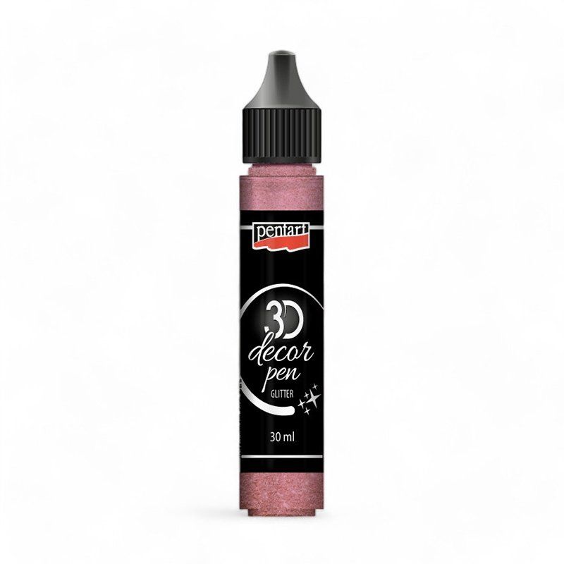 Dekorační 3D pero, 30 ml, Glitrové růžová