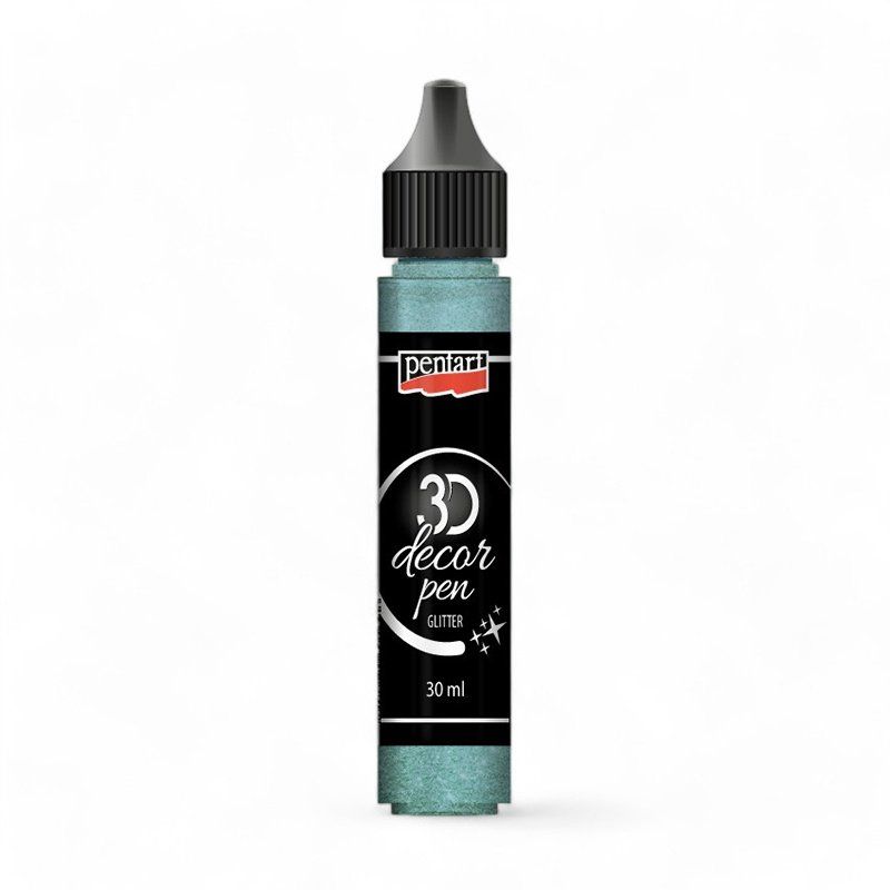 Dekorační 3D pero, 30 ml, Glitrové tyrkysová