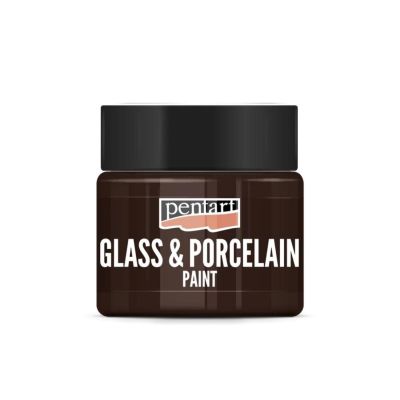 Barva na sklo a porcelán, 30 ml, hnědá