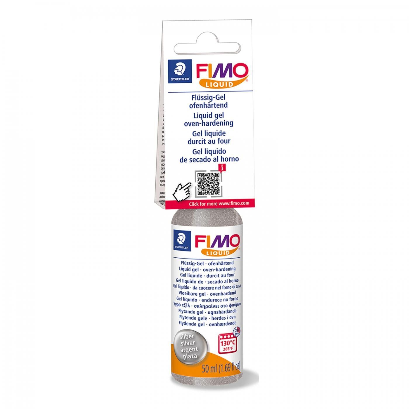 FIMO Liquid Deco Gel 50 ml, tekutý polymer, stříbrný