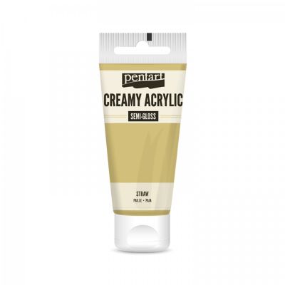 Akrylová barva krémová, pololesklá, slámová, 60 ml