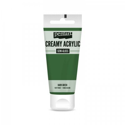 Akrylová barva krémová, pololesklá, zelená, 60 ml