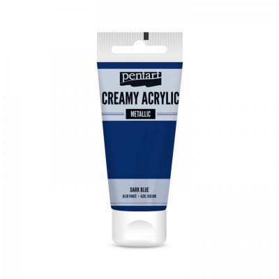 Akrylová barva krémová, pololesklá, tmavě modrá, 60 ml