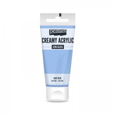 Akrylová barva krémová, pololesklá, dětská modř, 60 ml