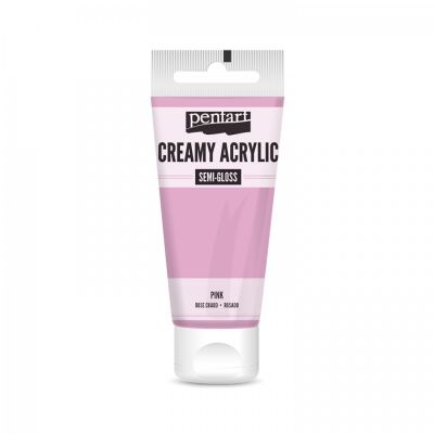 Akrylová barva krémová, pololesklá, růžová, 60 ml