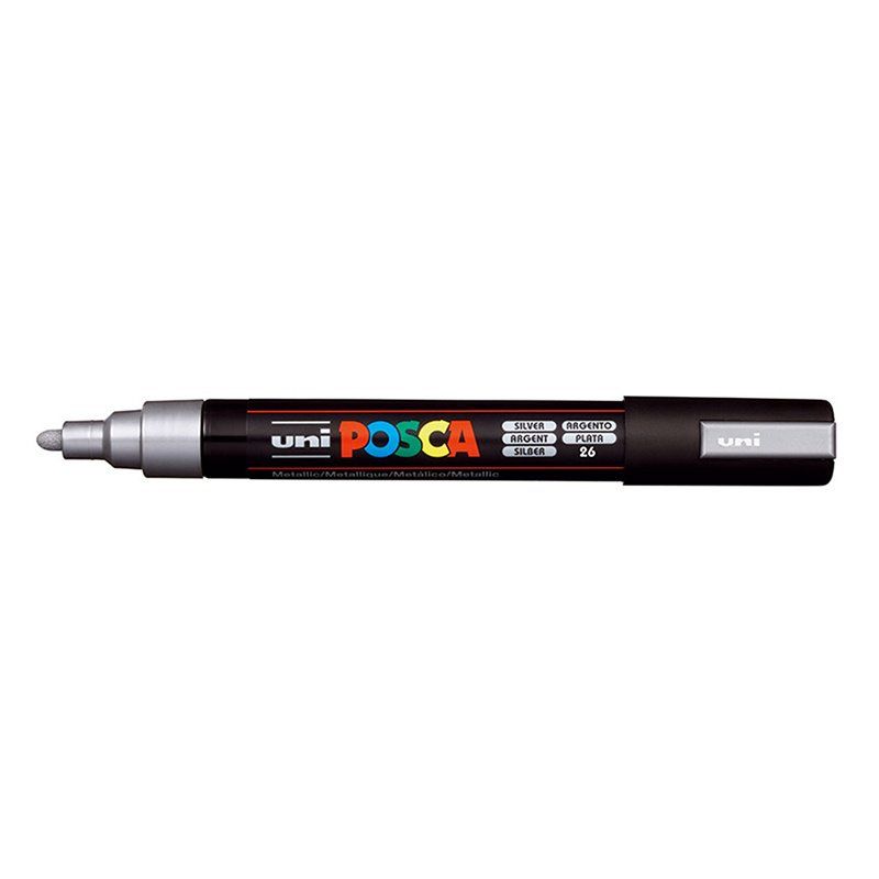 Popisovač Uni Posca PC-5M, 2,5 mm, stříbrná