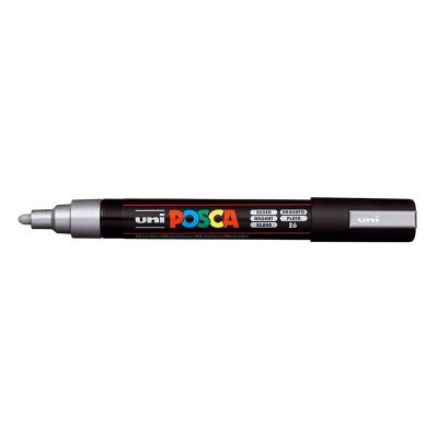 Popisovač Uni Posca PC-5M, 2,5 mm, stříbrná