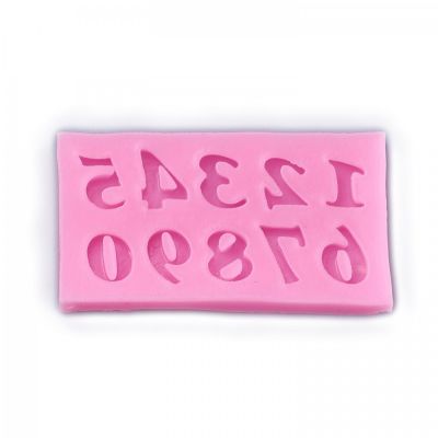 Silikonová forma, čísla 0-9, 5,9 x 3,2 x 0,4 cm