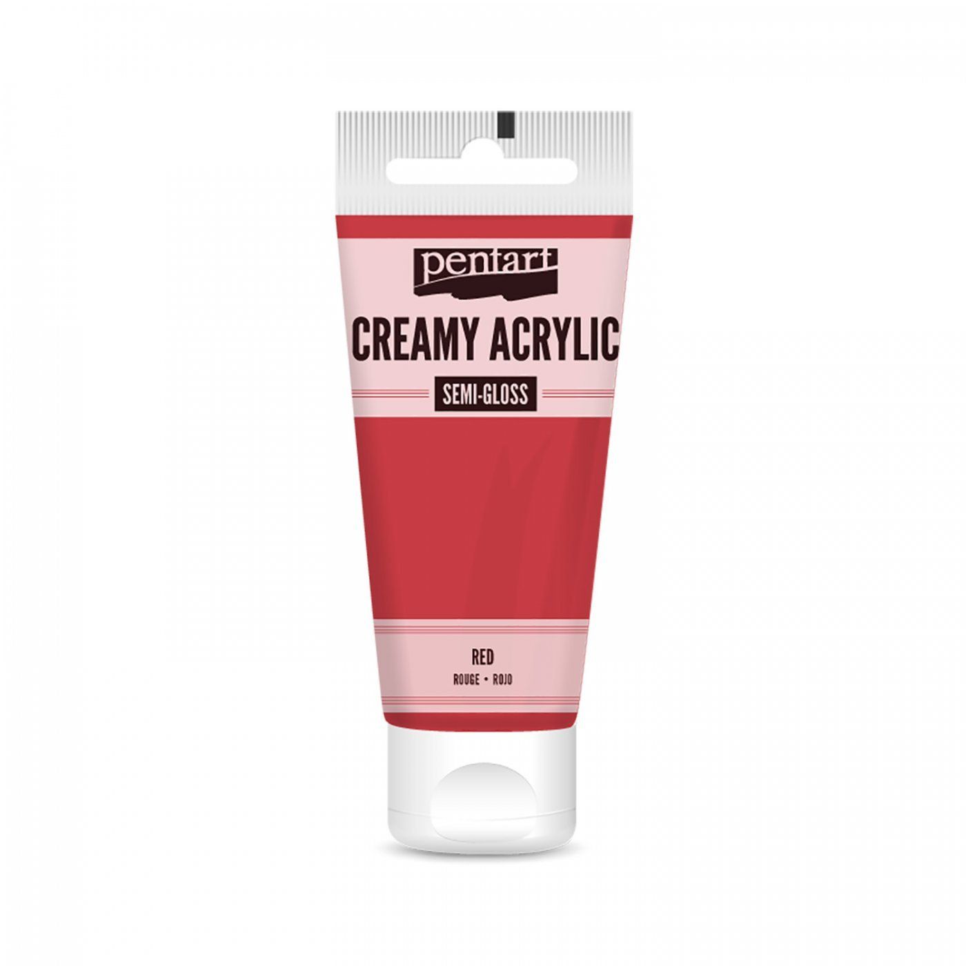 Akrylová barva krémová, pololesklá, červená, 60 ml